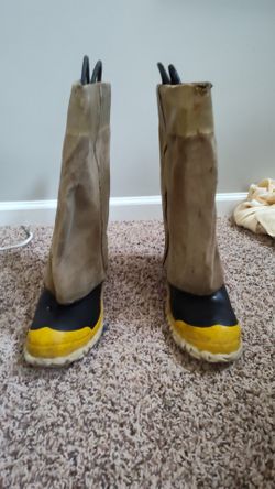 Firefighter vintage rubber boots fireman servus or ranger cracked old hip 3/4 style size 10