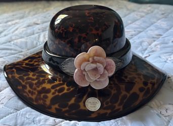 Block Crystal Hat Dish, Decorative Or Candy Dish