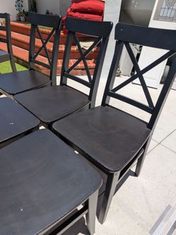 6 Black Ikea dining chairs