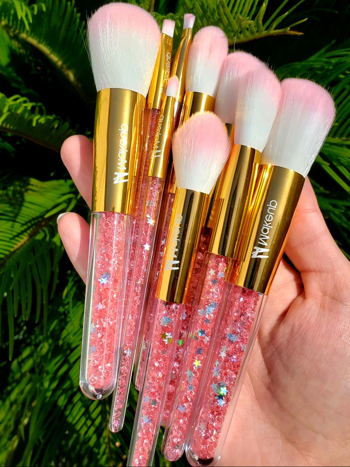 Super cute 10pcs pink color professional makeup brushes