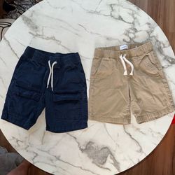 Kids Drawstring Cargo Shorts - Navy & Khaki