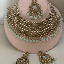 Indian Traditional Kundan Necklace Set Ethnic Wedding Party Designer Jewelry