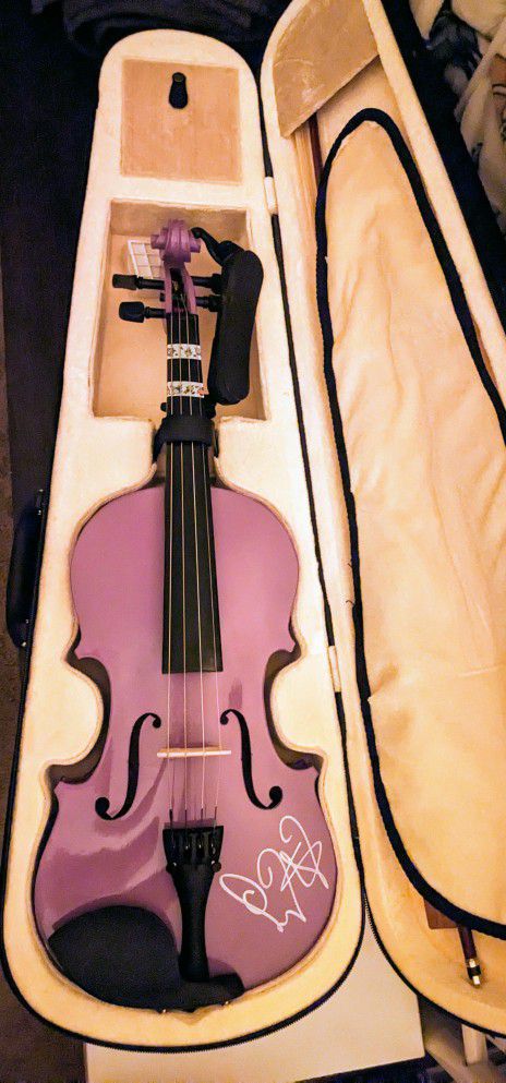 Purple 4/4 Violin Signed By Lindsey Stirling 