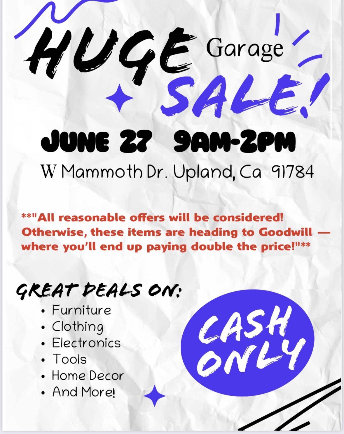 GARAGE SALE