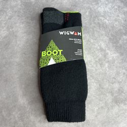 Wigwam Minus 40°C Silver Soft Merino Wool Boot Socks Hiking Ski Hunting XL Black