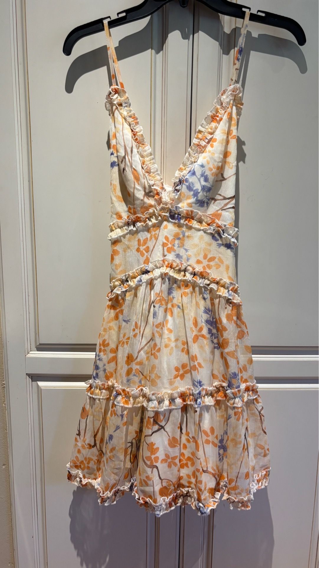 Angel Biba Dress Size L adj criss cross straps back zipper