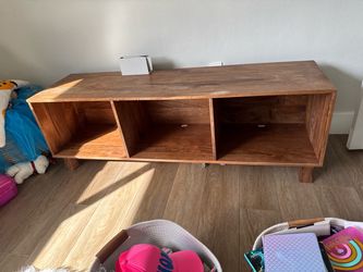 All wood tv stand pictures piece clean sturdy need gone today asking 150 unit is 60 wide 17.5 deep 20.5 tall  plz only serious inquiries