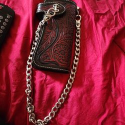 LEATHER BILER STYLE WALLET N CHAIN 