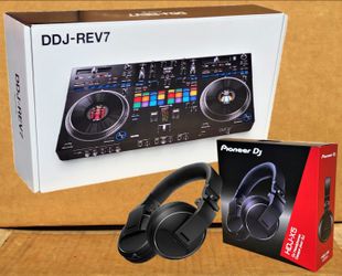 Pioneer DJ Serato Direct Drive Controller Rev7 Motorized Decks 2 Ch Mixer DDJ-REV7 Headphones Package HDJ-X5 🚨 Payment Options Available 🚨 No Credit