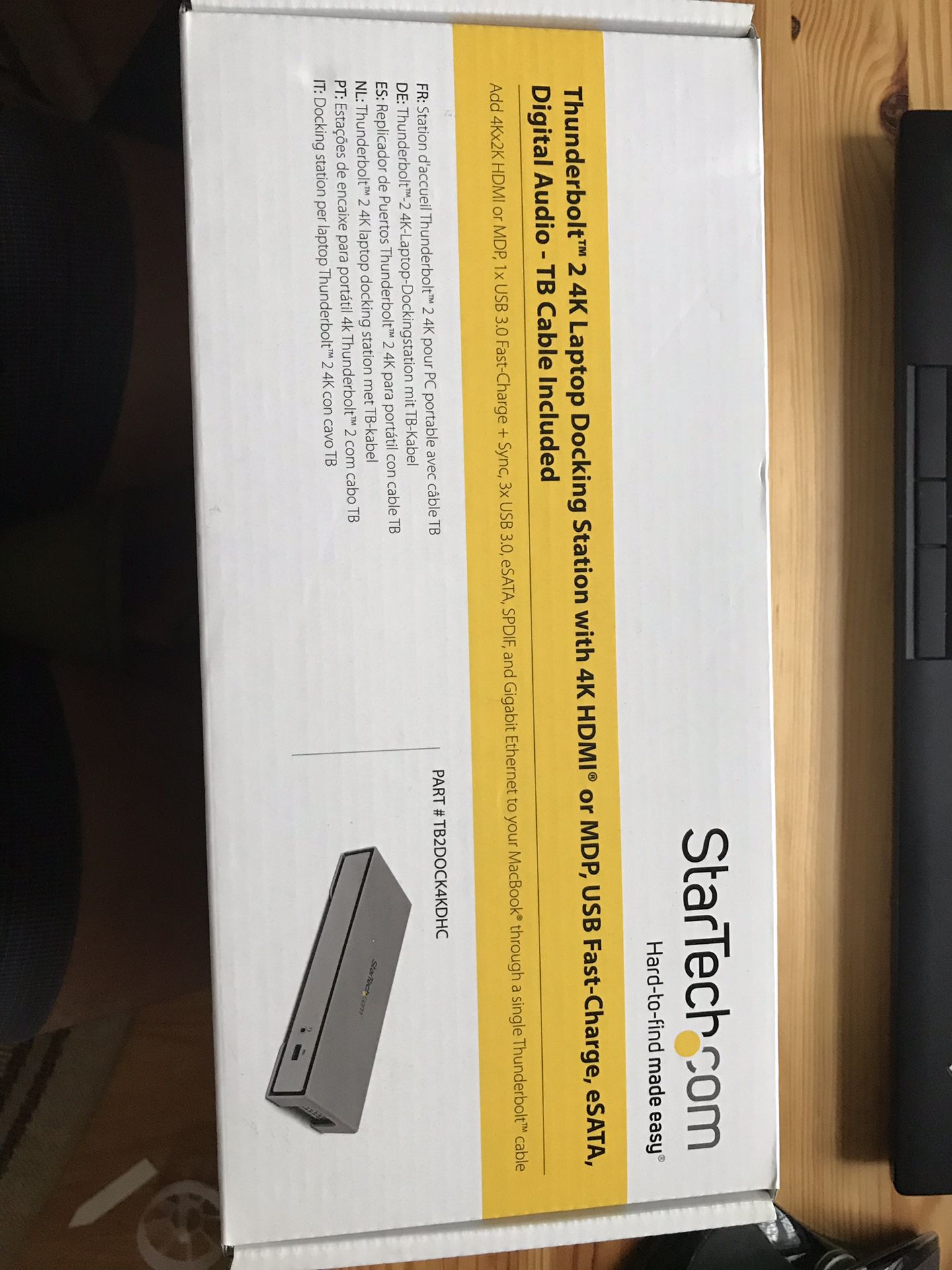 NEW StarTech Thunderbolt 2 4K Laptop Docking Station w 4K HDMI or MDP, USB Fast-Charge, eSATA, Digital Audio - TB Cable Included