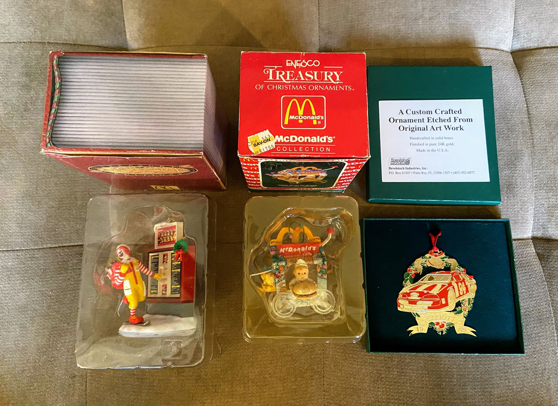 Three Vintage McDonald’s Christmas Ornaments from the 1990’s