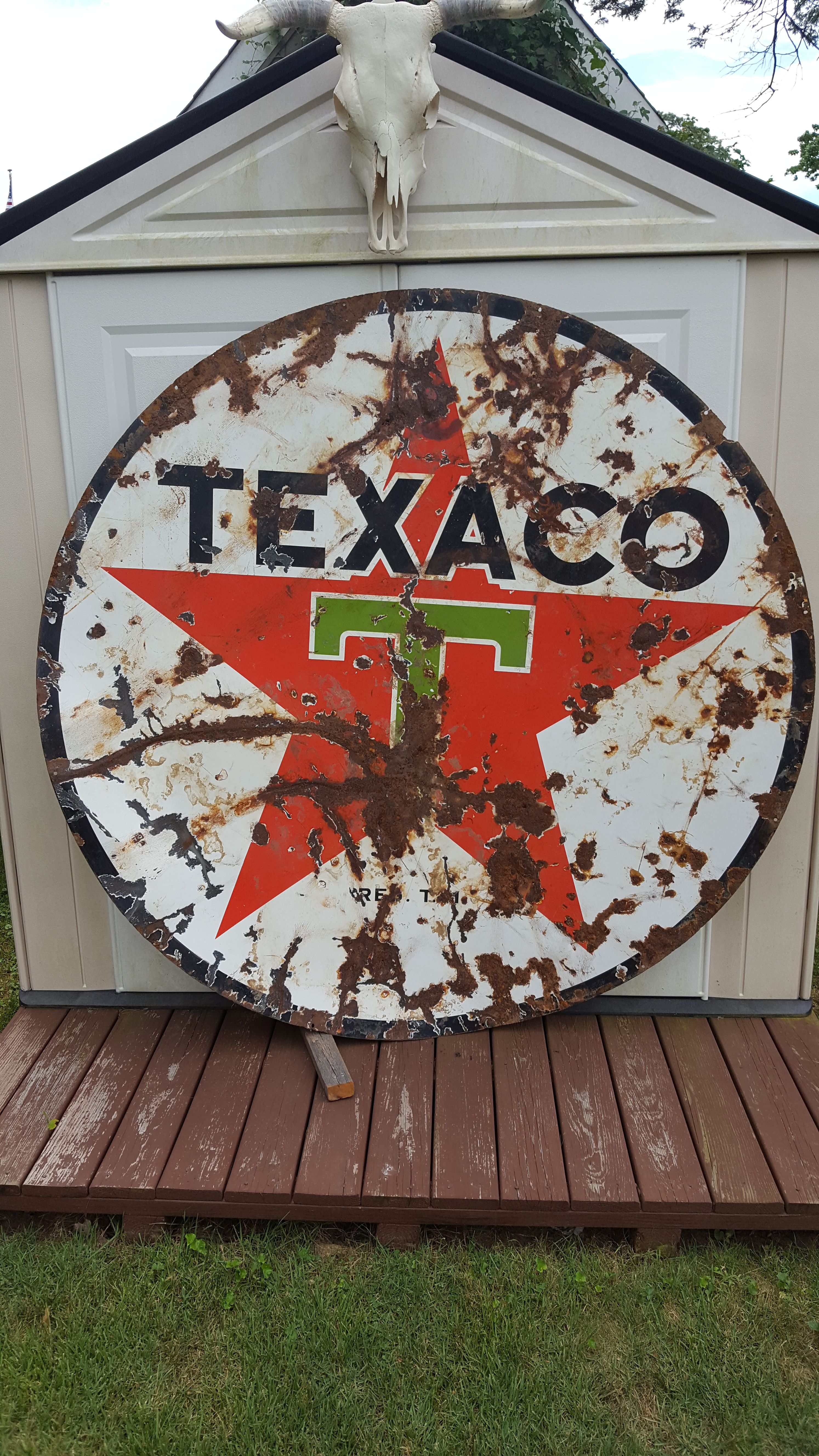 Texaco sign 6ft porcelain sign double sided 1950's original