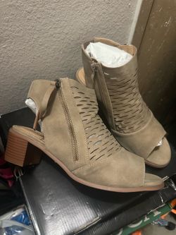 Tan Block Heel Booties - Size 11