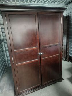 Dark Wood Armoire Wardrobe Cabinet