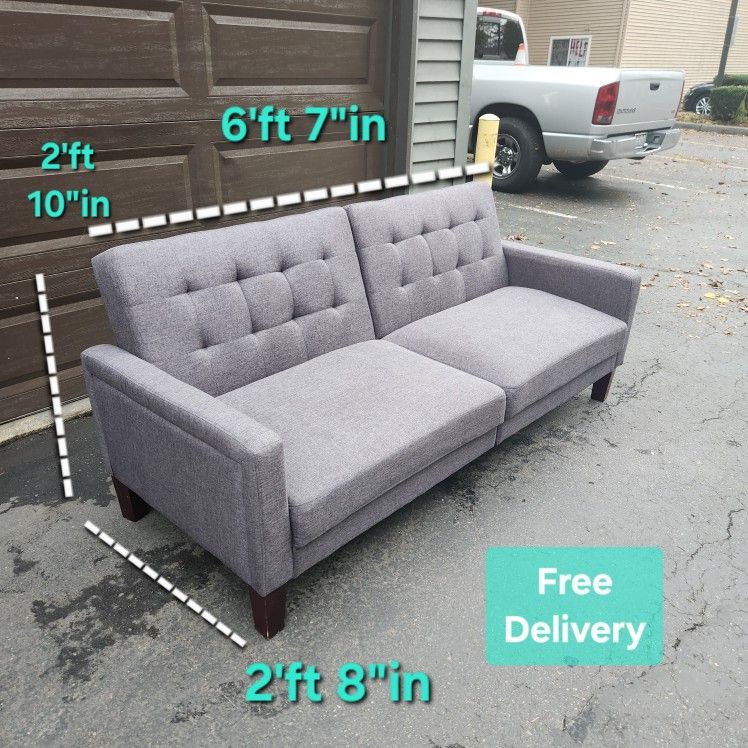 Free Delivery π Gray, 2 Seat Adjustment Reclining Love Seat, Futon, Sleeper
