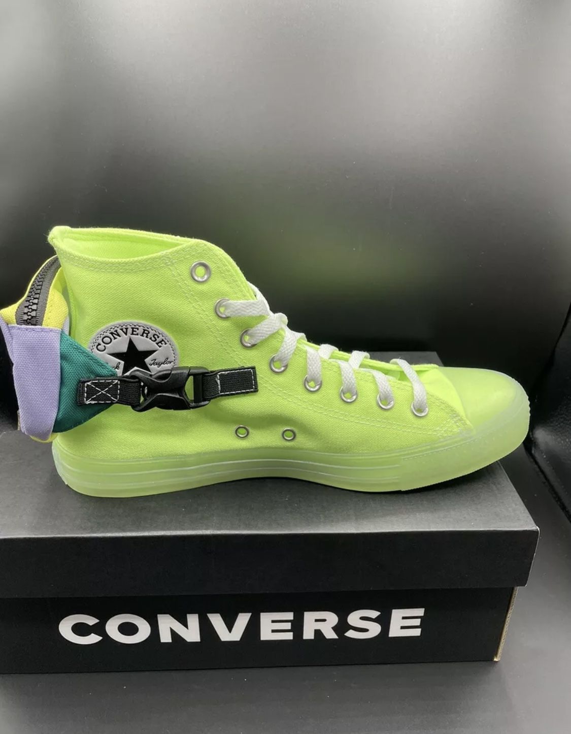 New Converse Chuck Taylor All Star Neon Jelly Buckle Up High Top Mens Size  9 for Sale in Compton, CA - OfferUp