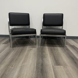 Pair of Florence Knoll Slipper Chairs Circa 1960s