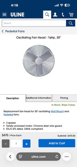 fan oscillating with mount