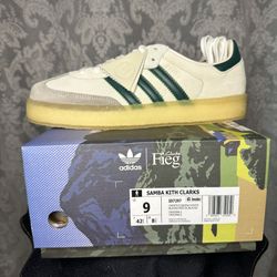 Men’s 9 Adidas X Ronnie Fieg X Clark’s X 8th Street Samba “Chalk White” ID7297 Kith 