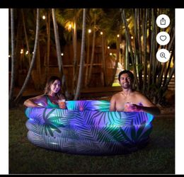PoolCandy Inflatable Led Palm Pool with Bluetooth
