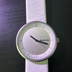 Lambretta Franco Unisex Quartz Watch White Leather Band Good Condition Running