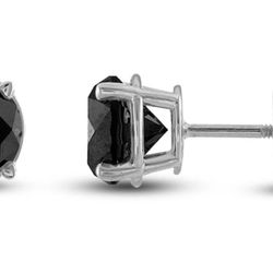 Black Diamond 2ct Stud Earrings (Earthen Diamonds)