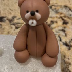 Teddy bear Cake Topper, Cake Topper, Cup Cake Topper,For Birthday, Baby Shower Or Gender Reveal Oarty