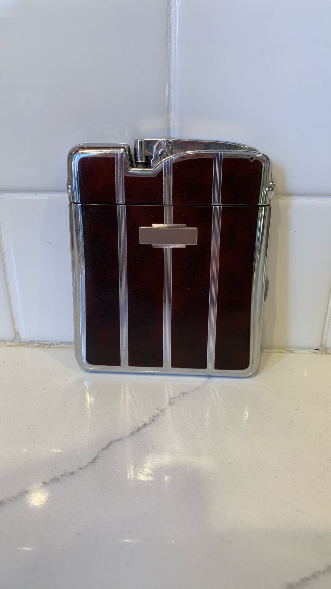 Vintage 1940’s Robson Art Deco Cigarette Case With Lighter