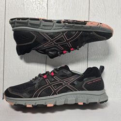 ASICS Gel-Scram 4 Women’s 7.5 Black Pink Gray Trail Running Shoes 1012A039