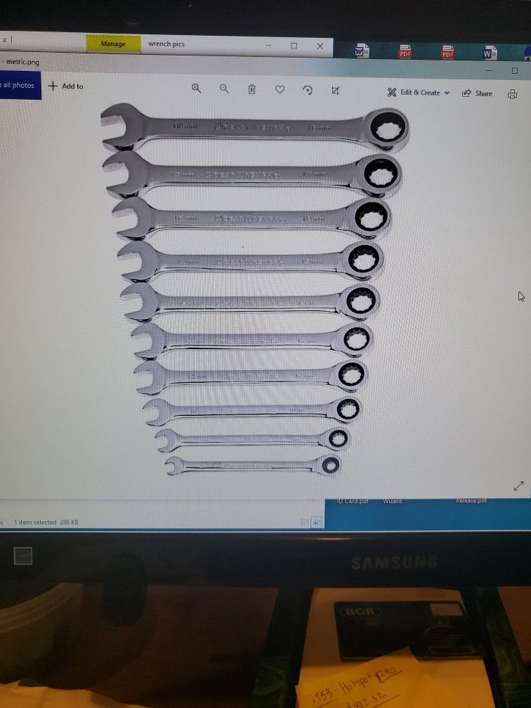 GEARWRENCH 10 piece METRIC wrench set
