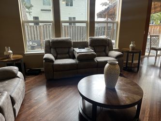 Sofa and loveseat and end tables
