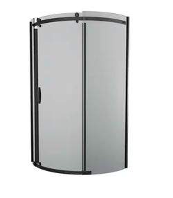 Delta 38 in. W x 72 in. H Round Sliding Frameless Corner Shower Enclosure in Matte Black with Tinted Glass with base NO WALLS