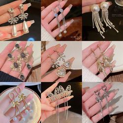 Long tassel full diamond earrings - advanced earrings - Internet celebrity earrings