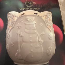 Lenox Merry Lights Snowman Votive NIB