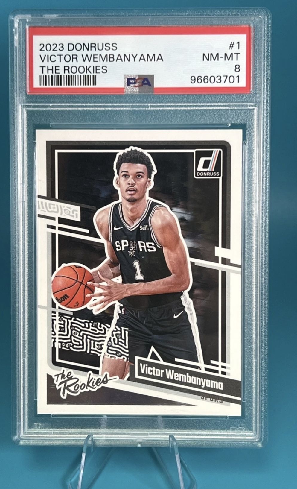 NBA 2023 Panini Donruss San Antonio Spurs Victor Wembanyama Rookies Graded 8 PSA