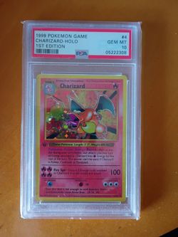 1999 pokemon Charizard holo 1st edition PSA 10