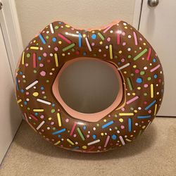 Inflatable Chocolate Doughnut Pool Float Swim Ring Inner Tube Raft 36”
