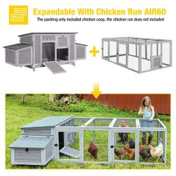 Wooden Chicken Coop AIR69 for 2-4 Chickens - Chicken Coop with Chicken Run
