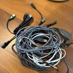 USB-A Male to Female Extension Cable Lot Belkin, Anker, Misc Bundle Assorted