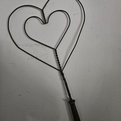 Vintage Heart Shaped Hand Made Rug Beater Decor