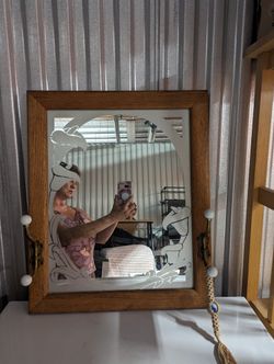 Mirror with Coat Hooks