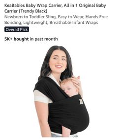 KeaBabies Baby Wrap Carrier$15 EA~ KeaBabies Baby Wrap Cargador para Bebe$15 C/U