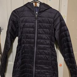 REI Co-op Purple XS Long Puffer Jacket. 