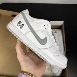 Nike Dunk Low Sb Supreme 94 White Metallic Silver