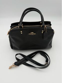 Black Coach Lillie Carryall Top HandleSatchel Purse Handbag