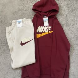 Nike Fleece Hoodie Set Red