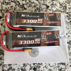 2pcs 14.8V 3300mAh 4S LiPo Battery 80C For RC Tr Helicopter Boat Car Truck