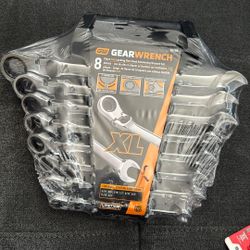 GEARWRENCH SAE 72-Tooth XL Locking Flex Head Combination Ratcheting Wrench Tool Set (8-Piece)