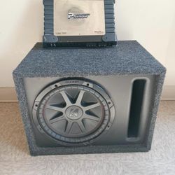 12" Subwoofer And Amp Works Good Hits Hard 