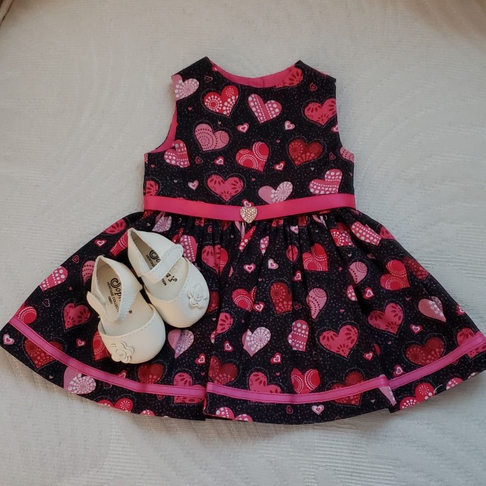 AMERICAN GIRL DOLL VALENTINE'S DRESS AND SHOES